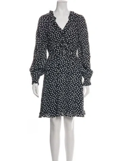 Pre-owned Ungaro Polka Dot Print Mini Dress In Blue