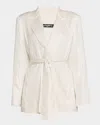 Ungaro Rhinestone Wrap-front Jacket In Ivory