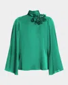 Ungaro Sequin Floral Applique Blouse