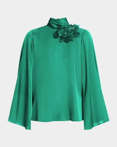 Ungaro Sequin Floral Applique Blouse