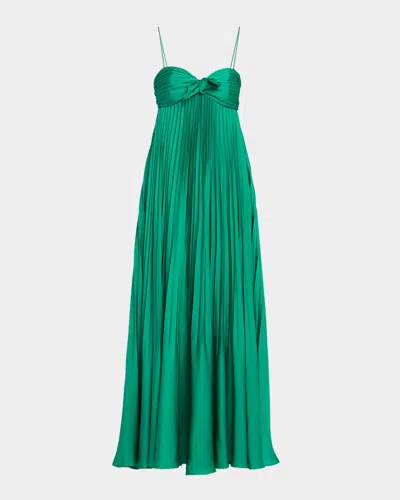 Ungaro Shay Sweetheart Plisse Gown In Green
