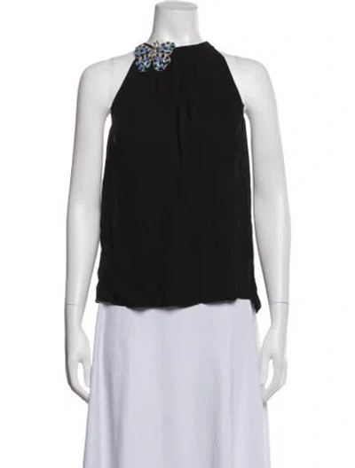 Pre-owned Ungaro Silk Halterneck Top In Black