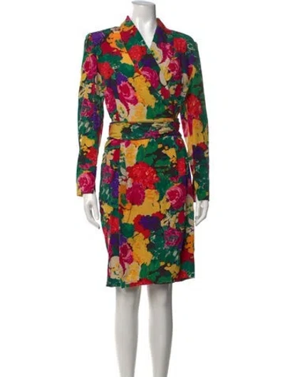 Pre-owned Ungaro Silk Knee-length Dress W/ Tags In Multi