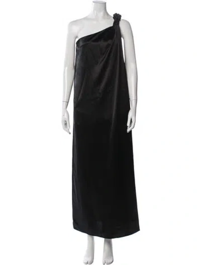Pre-owned Ungaro Silk Long Dress In Black
