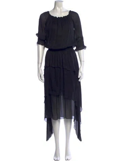 Pre-owned Ungaro Silk Long Dress In Blue