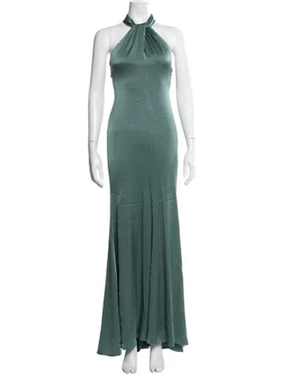 Pre-owned Ungaro Silk Long Dress In Green