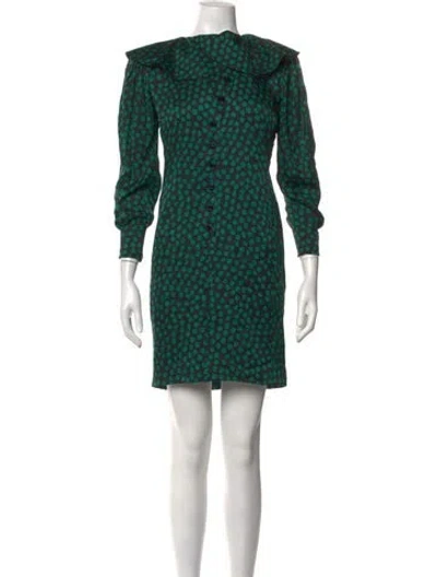 Pre-owned Ungaro Silk Mini Dress In Green