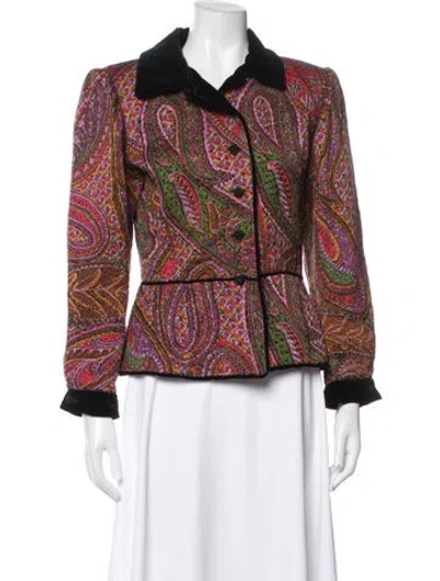 Pre-owned Ungaro Silk Paisley Print Jacket In Multicolor