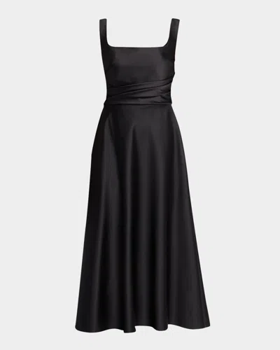 Ungaro Sleeveless A-line Midi Dress In Black