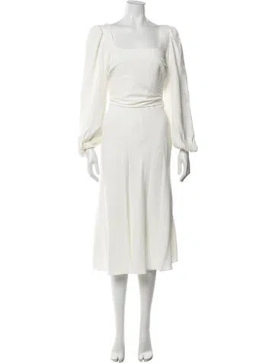 Pre-owned Ungaro Square Neckline Midi Length Dress In Neutrals