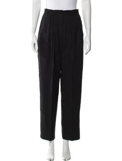 Pre-owned Ungaro Straight Leg Pants In Black