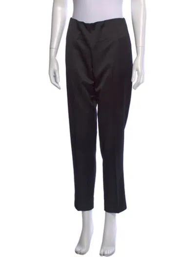 Pre-owned Ungaro Straight Leg Pants In Black