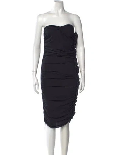 Pre-owned Ungaro Strapless Knee-length Dress In Black