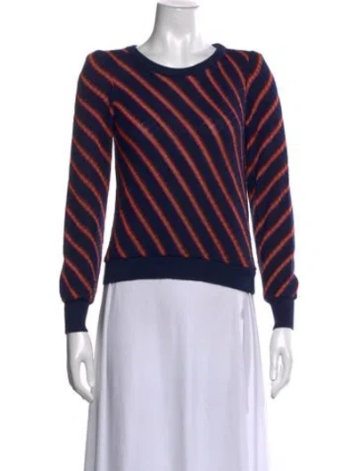 Pre-owned Ungaro Striped Crew Neck Top In Blue