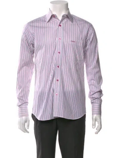 Pre-owned Ungaro Striped Long Sleeve Dress Shirt In Multicolor