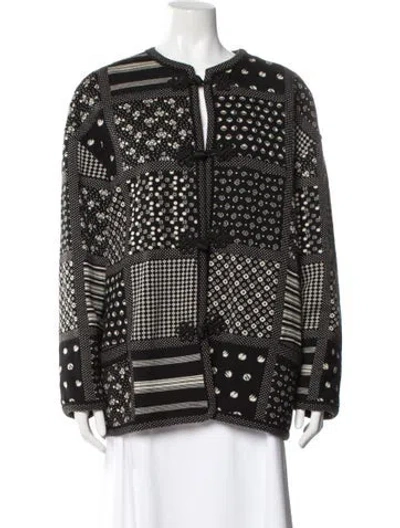 Pre-owned Ungaro Ter 1980's Polka Dot Print Evening Jacket In Black