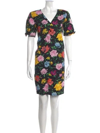 Pre-owned Ungaro Ter Floral Print Knee-length Dress In Neutral