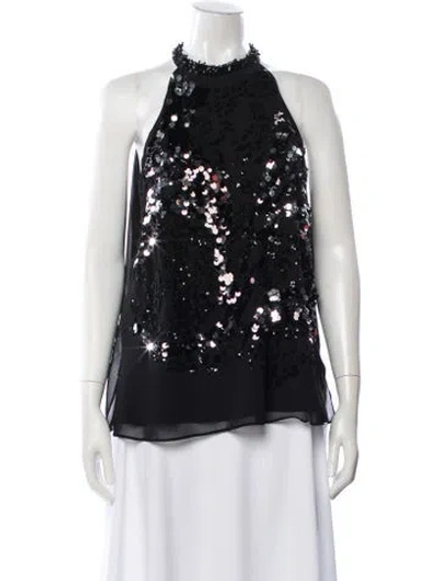 Pre-owned Ungaro Ter Graphic Print Halterneck Top In Black