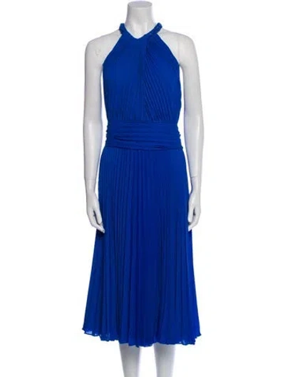 Pre-owned Ungaro Ter Halterneck Midi Length Dress In Blue
