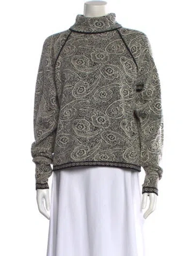 Pre-owned Ungaro Ter Lambswool Printed Sweater In White