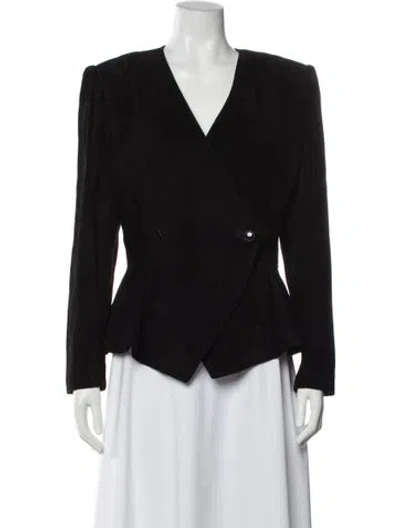 Pre-owned Ungaro Ter Leather Evening Jacket In Black