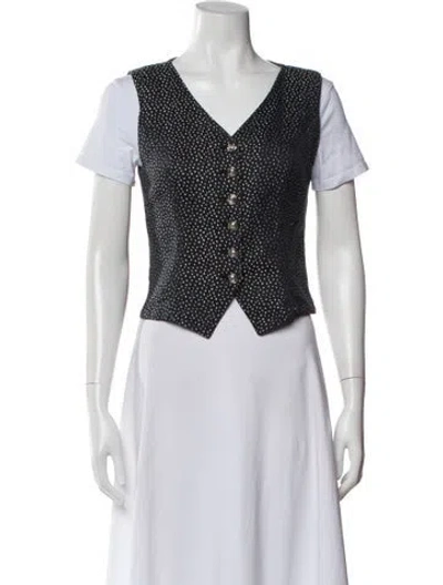Pre-owned Ungaro Ter Polka Dot Print Vest In White