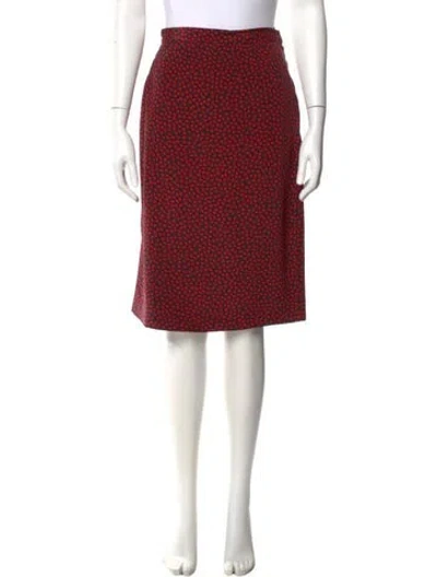Pre-owned Ungaro Ter Printed Knee-length Skirt In Red