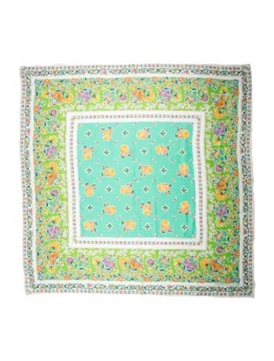 Pre-owned Ungaro Ter Printed Scarf In Green