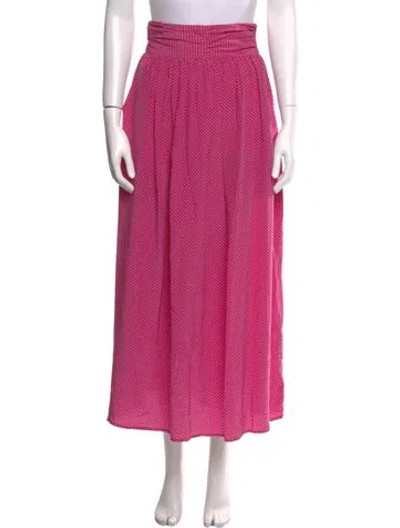 Pre-owned Ungaro Ter Silk Midi Length Skirt In Pink