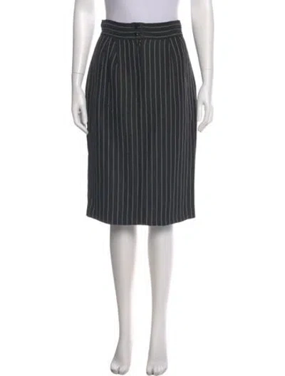 Pre-owned Ungaro Ter Striped Knee-length Skirt In Gray