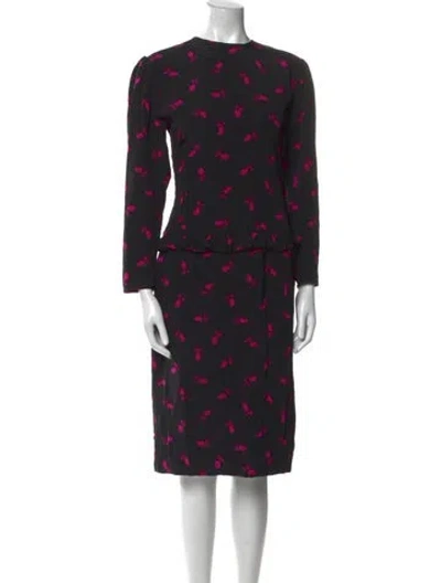 Pre-owned Ungaro Ter Vintage Midi Length Dress In Black