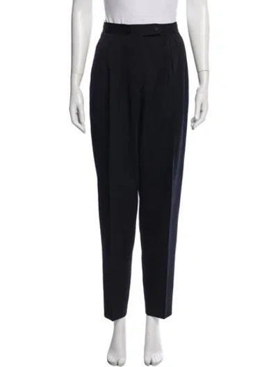 Pre-owned Ungaro Ter Wool Skinny Leg Pants In Blue