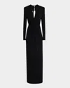 UNGARO TWIST-FRONT RHINESTONE GOWN