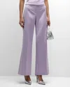 Ungaro Two-tone Flare-leg Satin Back Crepe Pants In Orchid