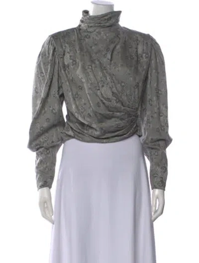 Pre-owned Ungaro Vintage Floral Print Blouse In Gray