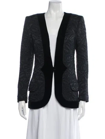 Pre-owned Ungaro Vintage Patterned Blazer In Blue