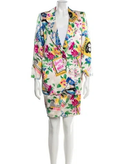 Pre-owned Ungaro Vintage Silk Skirt Set In White