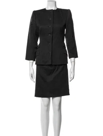 Pre-owned Ungaro Vintage Wool Skirt Suit In Blue