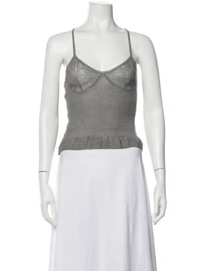 Pre-owned Ungaro Vintage Wool Top In Grey/silver