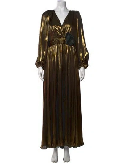 Pre-owned Ungaro V-neck Long Dress In Multi