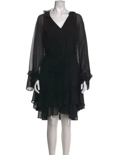Pre-owned Ungaro V-neck Mini Dress In Black