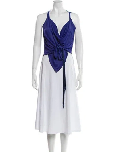 Pre-owned Ungaro V-neck Sleeveless Top In Purple