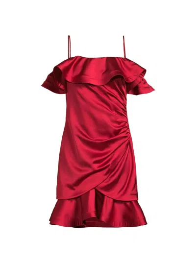 Ungaro Women's Axelle Ruffled Satin Minidress In Red