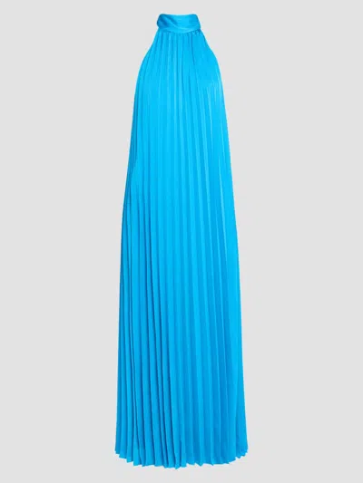 Ungaro Women's Beverly Pleated Halter Maxi Dress In Blue