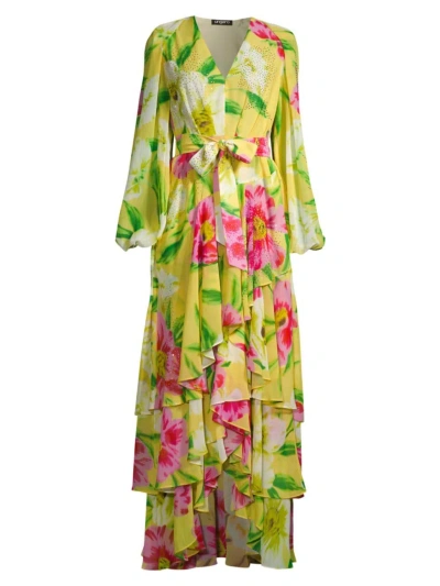 Ungaro Women's Courtney Floral Ruffled Maxi Dress In Ginger Multi