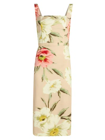 Ungaro Women's Cyra Floral Stretch-cotton Sheath Midi-dress In Multi