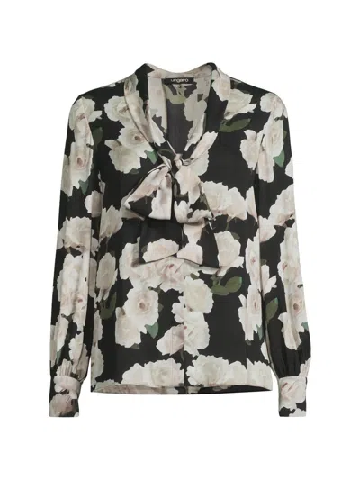 Ungaro Women's Dara Floral Stretch Silk Blouse In Ivory Multi