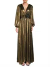 Ungaro Blouson-sleeve Metallic Foile Gown In Multi