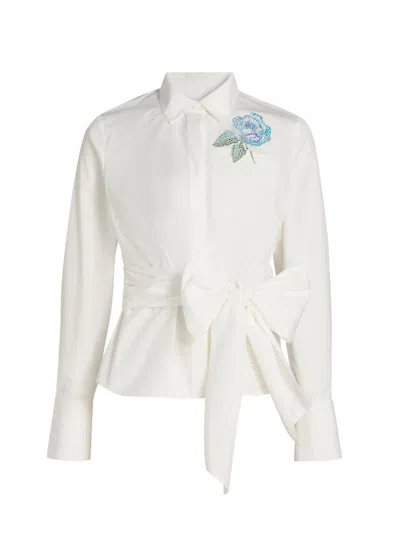 Ungaro Women's Dixie Sequin Appliqué Blouse In White
