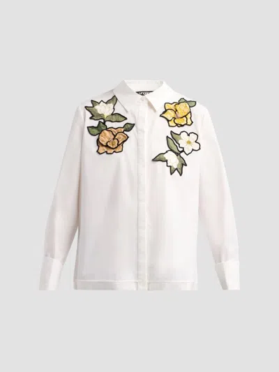 Ungaro Women's Dylan Appliqué Button-front Blouse In Ivory